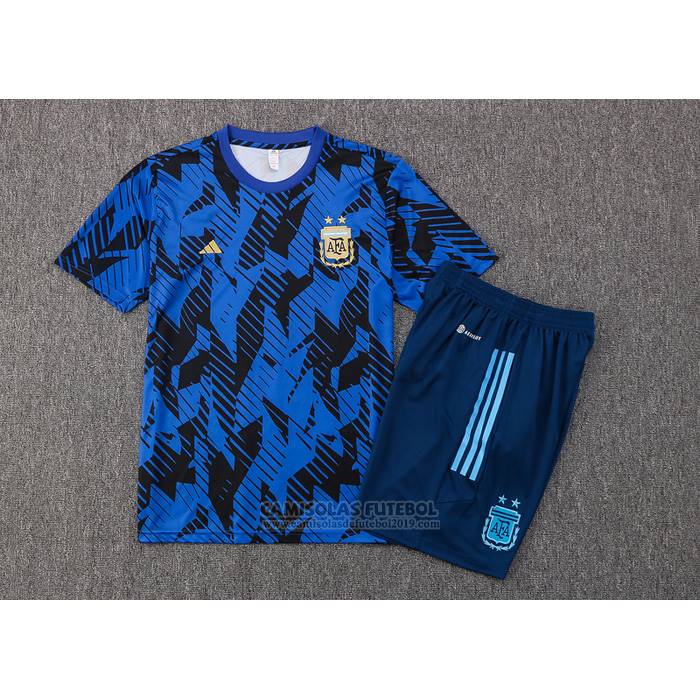 Fato de Treino Argentina Manga Curta 2022 Azul - Calcas Curta